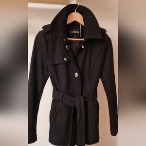 Wool belted pea coat
